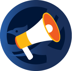 A megaphone icon with a bird on it, perfect for adding to your CTA buttons or SEO campaigns.